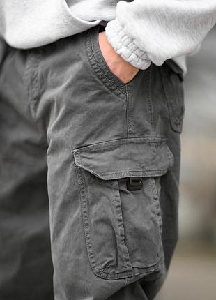 Карго штаны oversize серые с поясом вт5295 6