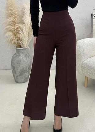 Бордові штани кюлоти zara