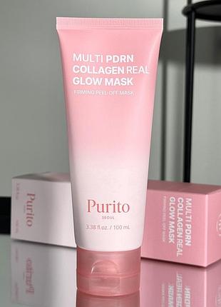 Маска-пленка для увлажнения и сияния кожи purito seoul multi pdrn collagen real glow mask