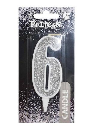 Свеча для торта цифра " срибло 7см, tm pelican