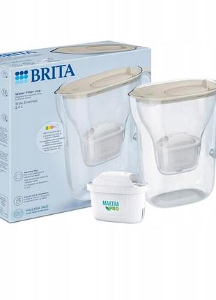 Фільтруючий кувшин brita style essential 2,4л піщаний з 1 картриджем