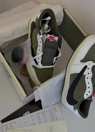 Кросівки унісекс jordan air jordan 1 low og sp travis scott “medium olive”