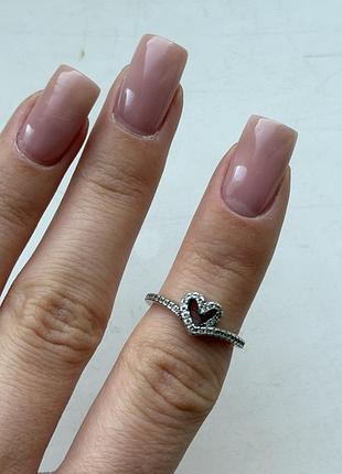 Кільце для жінок pandora срібне у формі серця, 925 проби, розмір 50