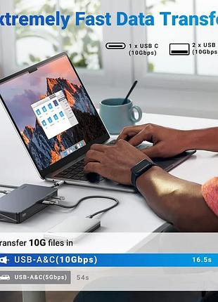 Док-станция для windows 10/macos 9 в 1 ugreen cm615 многофункциональная док-станция для ноутбука 5