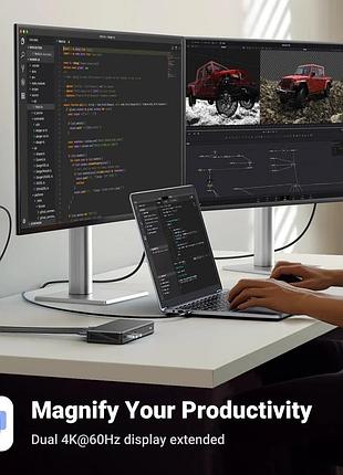 Док-станция для windows 10/macos 9 в 1 ugreen cm615 многофункциональная док-станция для ноутбука 9