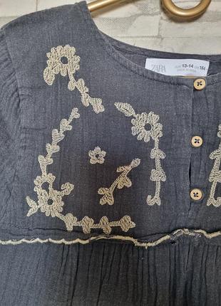 Муслиновое платье zara( 164cm) 7