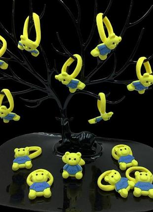Патріотична гумка для волосся з ведмедиком