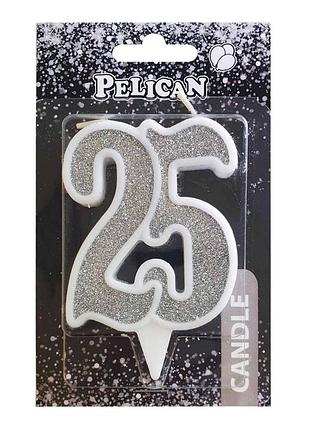 Свеча для торта цифра " срибло 7см, tm pelican