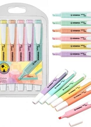 Маркер stabilo swing cool pastel 6 штук в футлярі