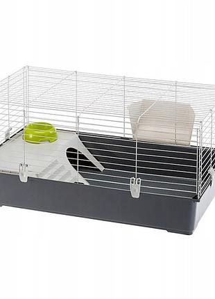 Ferplast rabbit 100 велика клітка для кролика свинки гризунів 95см сіра
