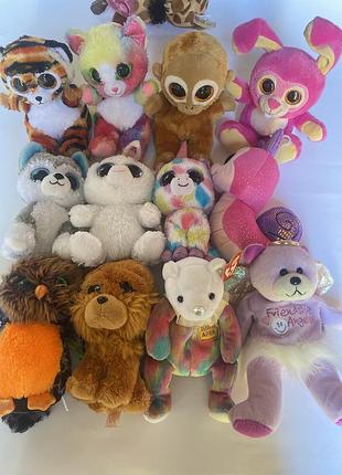 Мягкая игрушка глазастик ty beanie boos обезьяна горилла улитка равлик мишка медведь медвежонок кот котёнок котик тигр
