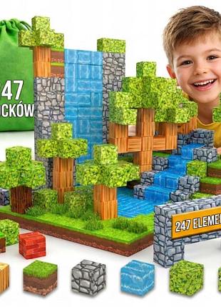 Конструктор pixele 3d магнітний 247 шт кубики набор