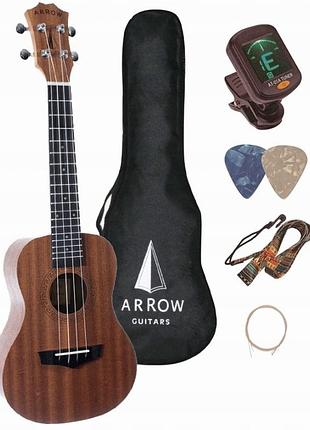 Укулеле arrow mh10 sapele концертне комплект з набором аксесуарів
