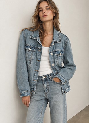 Женская джинсовая куртка джинсовка zara trf s m идеал