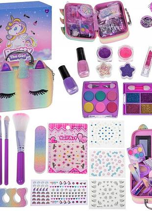 Набір косметики для макіяжу та нігтів rainbow make up лак