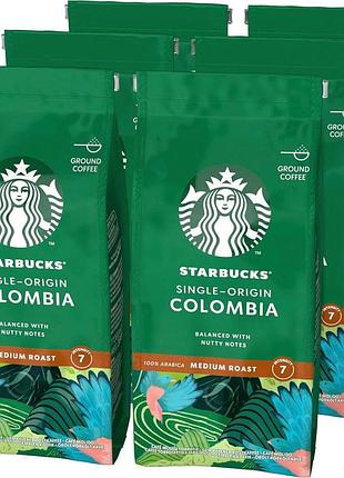 Starbucks single-origin colombia середнє обсмаження мелена кава 200г (6 шт у наборі)