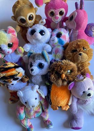 Мягкие игрушки глазастики ty beanie boos единорог собака собачка обезьяна сова совушка обезьяна обезьянка тигр тигрёнок
