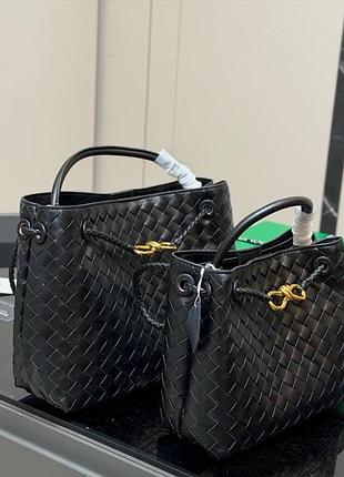 •жіноча сумка з натуральної шкіри bottega veneta andiamo bag black