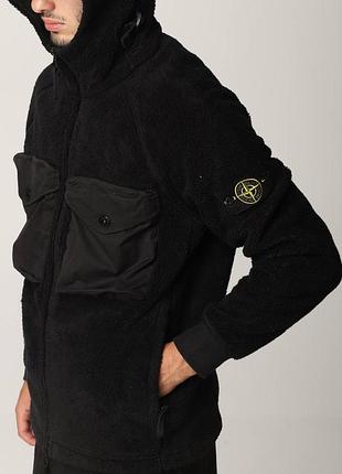 Stone island hooded fleece jacket black 💣