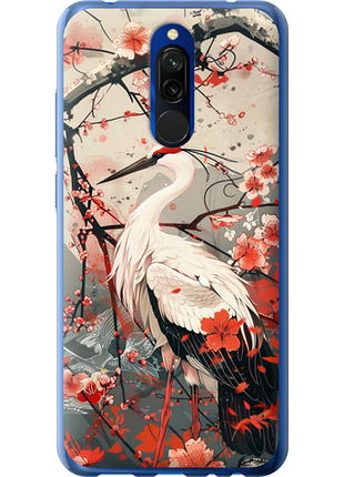 Чехол на xiaomi redmi 8 аист в цвету сакуры из силикона fch_0139327