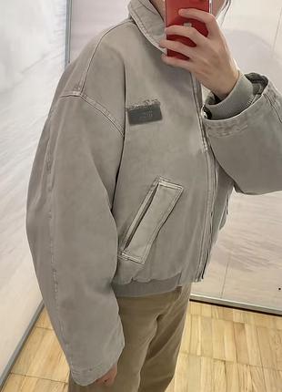 Pull&bear бомбер сірий новий 8