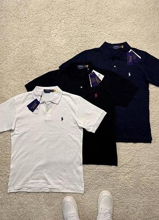 Чоловіче поло polo ralph lauren, біле, чорне, темно-синє