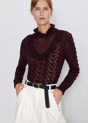 Мохеровый джемпер zara p.s 9% мохер 9% шерсть