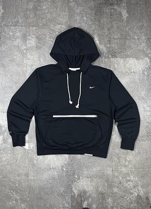 Худі nike standard issue dri-fit найк чорне кофта толстовка з капюшоном чоловіча світшот original ориг zip кишеня спорт базова кенгуру спортивна m