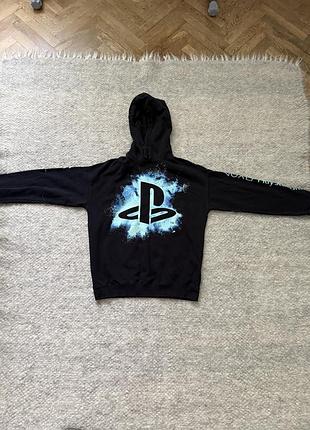 Худі чоловіче h&m флісове з принтом playstation чорне