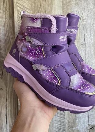Черевики дитячі skechers з ліхтариками, розмір 30, фіолетові