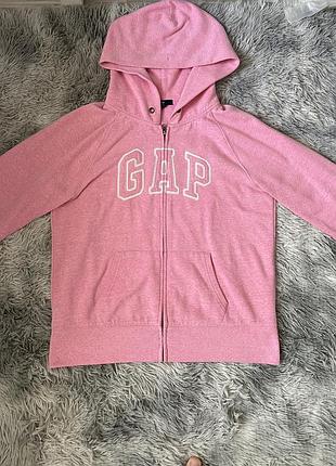 Жіноче худі gap рожеве на змійці з капюшоном