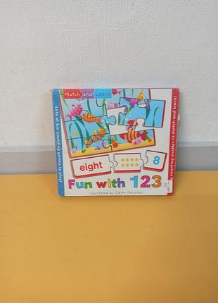 Настольная игра набор развивающих детских пазлов fun with 123 из серии match and learn