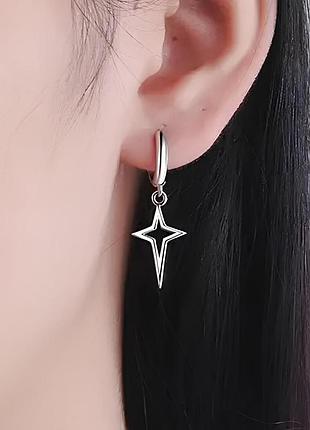Серьги звезды resteq 3,2 см серьги звездочки серебристые бижутерный сплав стильные аксессуары серьги на каждый день праздничные