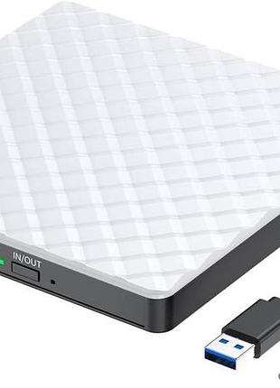 Зовнішній cd/dvd привод з usb 3.0 і usb-c benewy sy879 компактний дискод для ноутбуків і пк