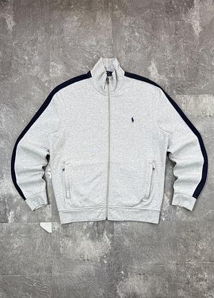Зіпка polo ralph lauren поло ральф лорен оригінал кофта олімпійка свитшот худи худі чоловіча синя сіра zip hoodie фліска светр кардиган джемпер l