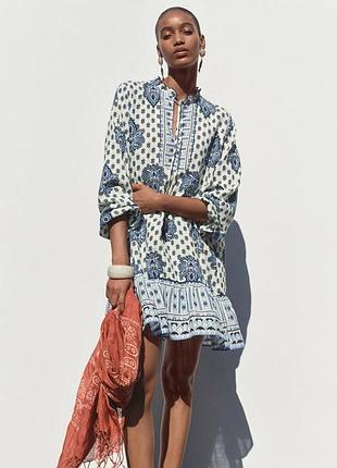 Актуальна стильова натуральна сукня/плаття zara uk 12 l 40🔥🔥🔥