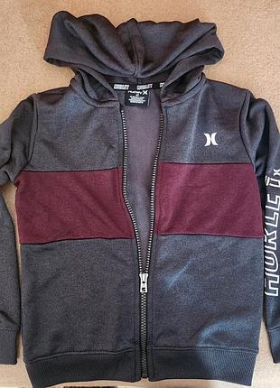 Детская спортивная кофта с капюшоном на молнии, бренд hurley, возраст-3-4 года, рост 98- 104 см
