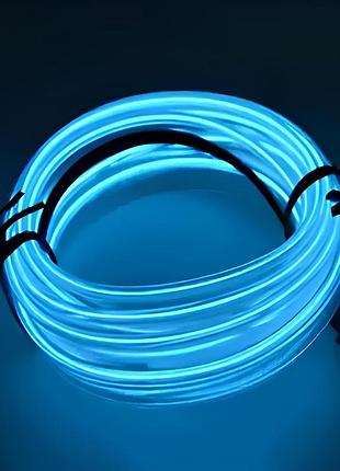 Светодиодная лента resteq голубая 3 м ice blue led неоновый провод с контроллером для костюмов декора авто