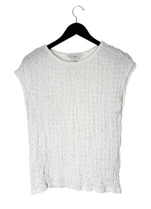 Біла фактурна блуза футболка marks&spencer