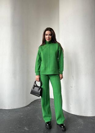 Жіночий брючний костюм in love fashion зелений/м'ятний розмір m