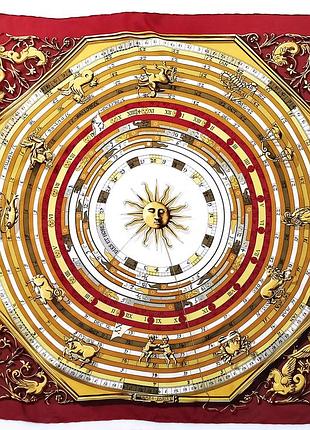 Шелковый платок каре hermès astrologie (dies et hore), винтаж 60х-70х годов