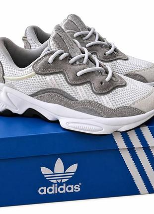Кросівки adidas ozweego білі з сірими вставками