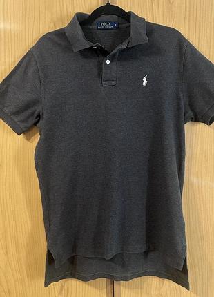 Чоловіче поло polo ralph lauren темно-сіре