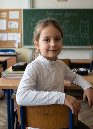 Водолазка для дівчинки біла