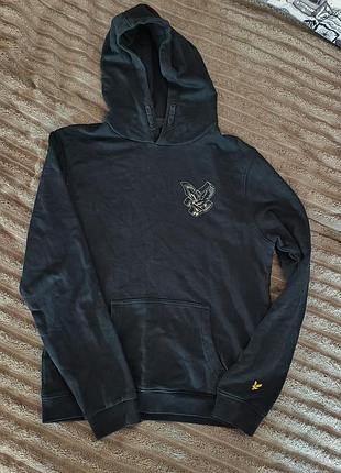 Худі чоловіче з капюшоном чорне бренду lyle & scott,