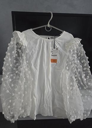 Блуза жіноча zara біла xs