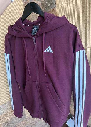 Жіночий спортивний костюм adidas бордовий з капюшоном