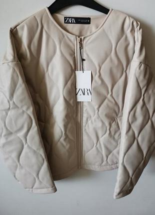 Куртка жіноча zara стьобана з екошкіри