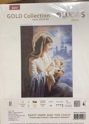 Набір для вишивання luca-s gold collection saint mary and the child