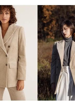 Вельветовый коричневый пиджак mango